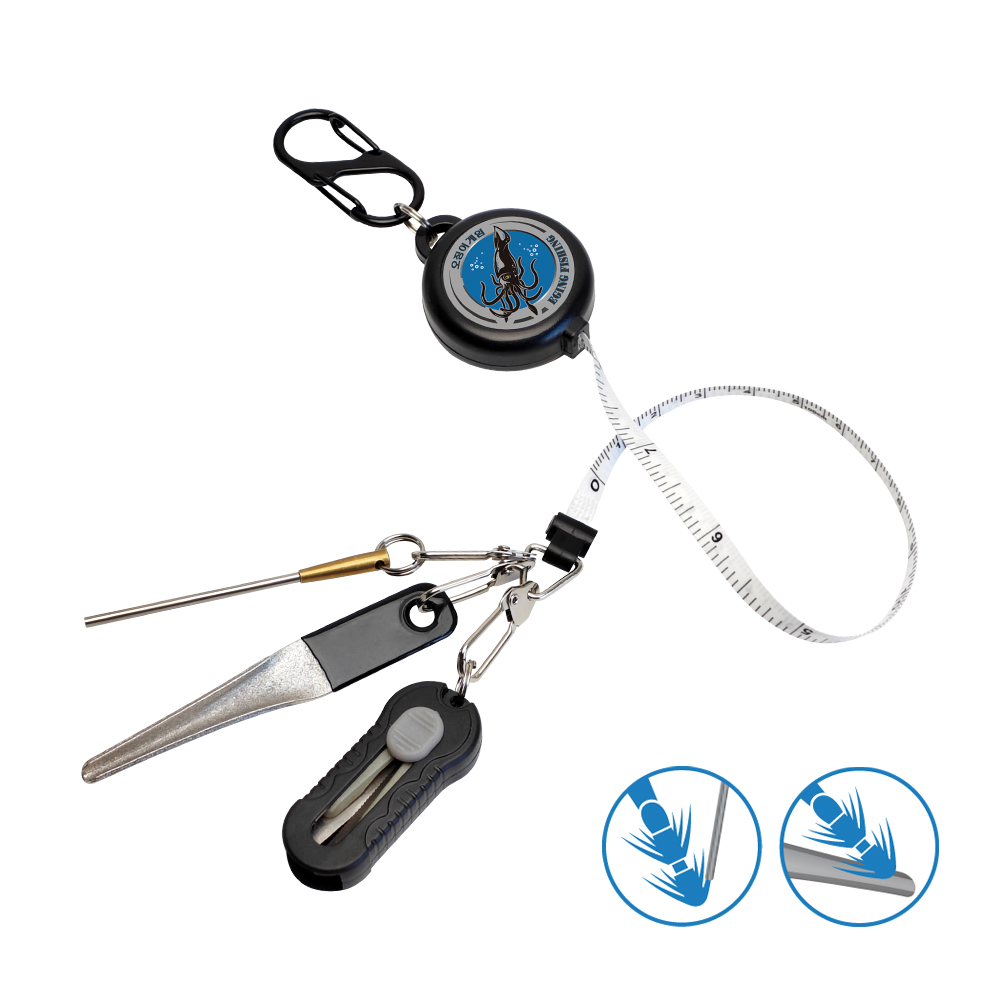 Fishing Hook Sharpener - 4-in-1 Eging Visuitrusting Set: Retractor, 100cm