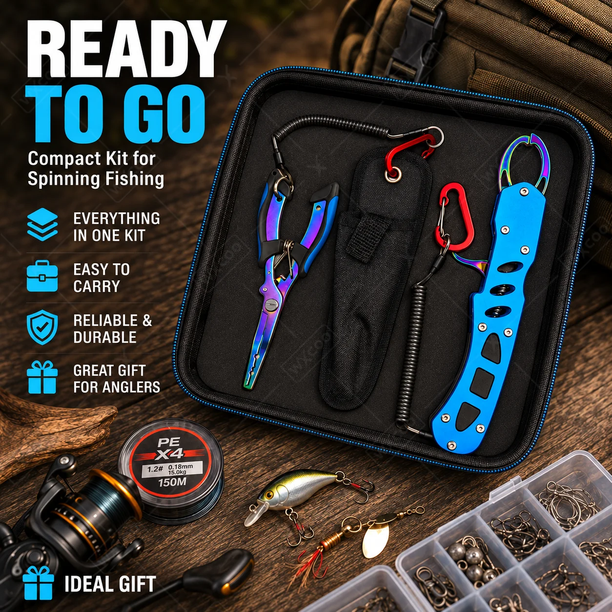 Blauwe titanium gecoate zeevis - Fishing Hook Sharpener recensie en prijs